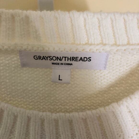 Grayson Threads NWOT Women's USA Graphic Sweater Off-White Size L - Picture 3 of 7